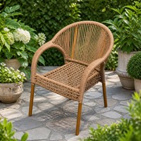 Ensemble de chaises d'extérieur en rotin avec table à thé pour balcon et parc