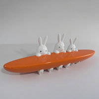 Banc de loisirs Y930 en forme de carotte, résistant aux intempéries, sculpture de lapin, décoration artistique animale, mobilier pour parcs publics et salles d'attente