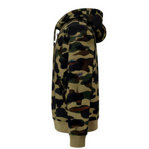 Hoodie court unisexe d'hiver à fermeture éclair, imprimé numérique DTG motif Real Tree, 100 % coton molletonné, camouflage de chasse tricoté - Product Image 5