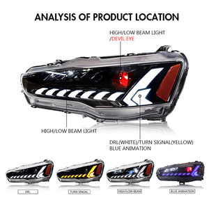 Fari anteriori a LED di nuovo design TT-ABC 2008-2025 con luce sequenziale per Lancer Ex <span class=keywords><strong>Evo</strong></span> CF/CJ - Product Image 5