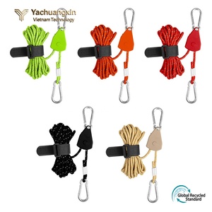 5Pc Outdoor Camping <b>Nylon</b> Rope With Carabiner Hook Portable Tent Tensioner Cord Hiking Gear All Seasons Use - Product Image 6