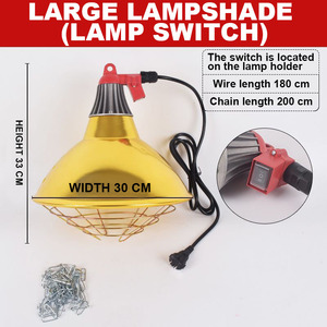 <span class=keywords><strong>Abat</strong></span>-<span class=keywords><strong>jour</strong></span> réflecteur de lampe thermique en aluminium durable, support de lampe de couveuse pour poulailler, canard, réchauffement d'animaux domestiques - Product Image 2