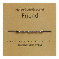 Bracelet personnalisé en code Morse Perles sur cordon de soie Bracelet d'amitié Cadeau pour elle