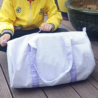 Sac de voyage pour enfants en seersucker 7 couleurs, lot de 25 sacs de sport portables à rayures, sac à main, entrepôt GA, sac de voyage courte distance pour enfants