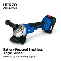 Meuleuse d'angle sans fil HERZO 125 mm 900 W avec moteur sans balais et vitesse à vide de 9000 tr/min pour la découpe et le polissage