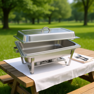 Db 9L Full Size Stainless Steel Chafing Dish Food Warmer Outdoor Catering Cookware - Product Image 2