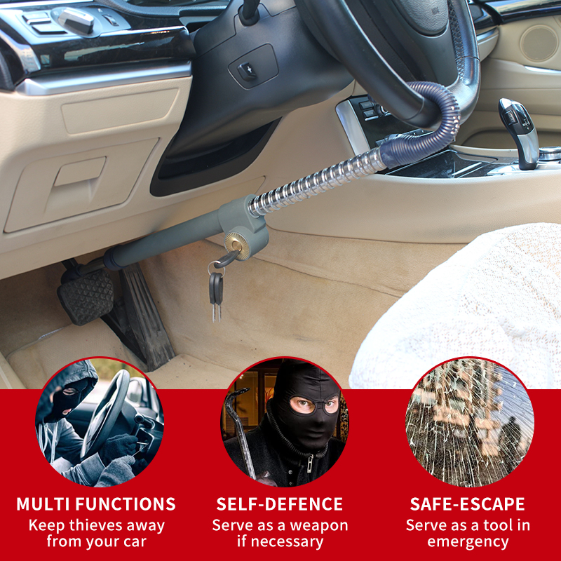 X-Racing SWL-00020 Universal U-Shape Alloy Steel Car Steering Wheel Lock - Anti-Theft Security Devic