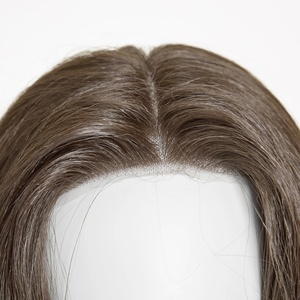 Parrucca sintetica lunga ondulata MONO pizzo anteriore marrone monofilamento in pizzo <span class=keywords><strong>parrucche</strong></span> da donna resistenti al calore per <span class=keywords><strong>capelli</strong></span> fatti a mano in fibra di futuro - Product Image 2