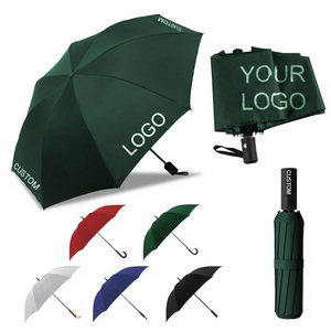 Factory Promotional Folding Umbrella Personal Sunshade Custom logo Compact Portable Rain Automatic Windproof Umbrella with logo