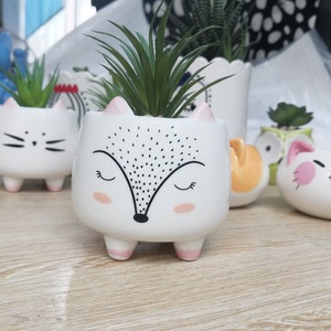 Cute Animal Ceramic Vase Desktop <b>Ornament</b> Home Decoration <b>Garden</b> Succulent Plant Flower Pot - Product Image 2