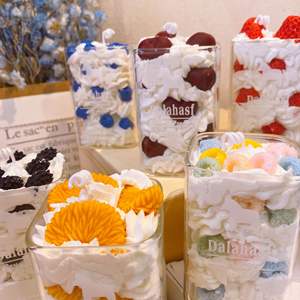 Bougie parfumée créative en cire de soja Cupcake aux fruits fraise gâteau d'anniversaire bougie d'aromathérapie pour la décoration de la maison cadeau - Product Image 2