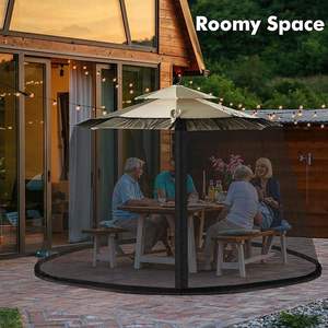 <span class=keywords><strong>Moustiquaire</strong></span> pour <span class=keywords><strong>parasol</strong></span> de patio, <span class=keywords><strong>parasol</strong></span> de table pour l'extérieur avec double fermeture à glissière et tubes d'eau en PVC à la base - Product Image 6