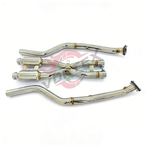 Collecteur d'échappement intermédiaire en acier inoxydable poli miroir Vortex avec 2 résonateurs pour E90 E92 E93 M3 4.0L - Performance durable - Product Image 4