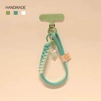Dragonne de téléphone en cordon tressé fait main, porte-clés 2-en-1, avec breloque oiseau mignon Kawaii, accessoire anti-chute, cadeau, vente en gros, personnalisable