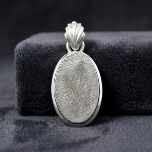 Joyería de Moda Vintage Hecha a Mano, Plata de Ley 925, Acabado de Alta Calidad, Gema de Meteorito Gibeon, Engaste Ovalado, Tercera Parte - Product Image 3