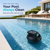 Aspirateur robotisé sans fil pour piscine, nettoyage automatique, 4500 mAh, 3S1P, 21700 cellules, 12,6 V, 1,8 A, charge en 2,5 h, étanche IPX8, usage domestique