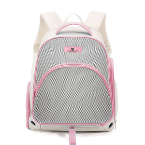 YUEBAITU Mesh <b>Pet</b> Backpack <b>Carrier</b> Solid Color Breathable Zipper Closure for Small Animals - Product Image 1
