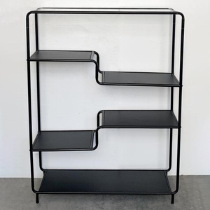 Étagère multifonctionnelle à 4 niveaux en métal et en verre pour le salon, le bureau et la <span class=keywords><strong>cuisine</strong></span> avec étagères en métal. - Product Image 3