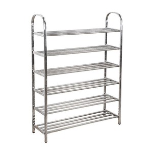 Zapatero de acero inoxidable Lida, estante de almacenamiento duradero de 6 niveles para uso en dormitorios y en el hogar - Product Image 1