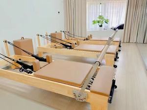 Reformer de <span class=keywords><strong>Pilates</strong></span> Maple, <span class=keywords><strong>Cama</strong></span> de <span class=keywords><strong>Pilates</strong></span> de Madera Resistente para Entrenamiento de Yoga en Casa o Estudio - Product Image 6