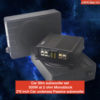 Subwoofer de voiture compact de 6 pouces de qualité supérieure, double, à installer sous le siège, avec amplificateur de voiture Android de classe D 500W RMS 2 Ohm