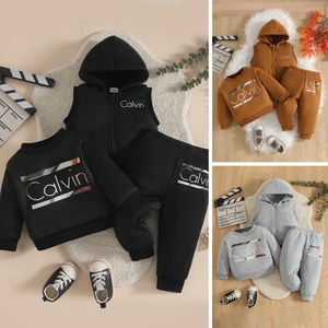 Conjunto Deportivo <span class=keywords><strong>de</strong></span> 3 Piezas <span class=keywords><strong>para</strong></span> Niños Unisex <span class=keywords><strong>de</strong></span> 6M-3T, Sudadera con Capucha y Cremallera con Estampado <span class=keywords><strong>de</strong></span> Letras Calvin, Pantalones Deportivos, Ropa <span class=keywords><strong>para</strong></span> Bebés - Product Image 4