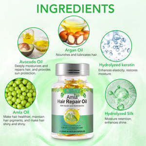 עליבר טיפוח שיער אורגני אמלה שמן אתרי שמן לתיקון שיער קפסולות סרום להשאיר בצמיחת שיער עם מולטי ויטמינים קרטין - Product Image 5
