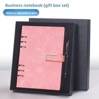 Carnet magnétique en PU à feuilles mobiles et bloc-notes rechargeable A5/B5, 100 feuilles, reliure thermique, design minimaliste et élégant, pour le bureau, le travail, journal intime, cadeau