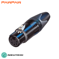 Prise XLR femelle Neutrik NC5FXX-B haute résolution 4 cœurs, coque noire, nickelée, pour microphone