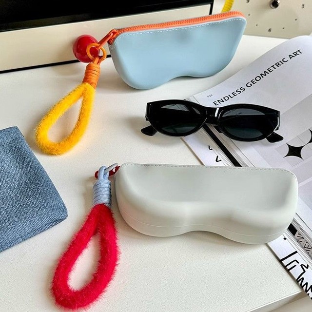Portable Silicone Glasses Case, Sunglasses Bag, Soft Protective case for Sunglasses, Storage Bag, Hand-held Glasses case