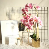 Декор для дома, искусственные орхидеи, латексные бабочки, цветы, искусственные орхидеи, растения в вазе