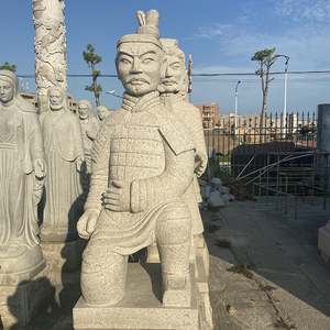 Extérieur Guerriers Chinois En <span class=keywords><strong>Terre</strong></span> <span class=keywords><strong>Cuite</strong></span> Sculpture Sculpture Sur Pierre Décoration Ornements Et Ancienne Pierre Statue de Guerriers - Product Image 2