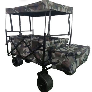 Chariot pliable à grande capacité à quatre roues en acier inoxydable, idéal pour le camping, les aventures, le shopping et le rangement, personnalisable OEM - Product Image 3