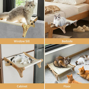 WDF moderno in legno gatto finestra posatoio regolabile distanza robusto mensole a parete letto nido per animali domestici forniture mobili per gatti amaca - Product Image 5