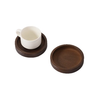 Juego de posavasos de madera maciza reutilizables para protección de bebidas como té, café y agua, producto artesanal de Cao County. - Product Image 2