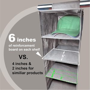 11-Pocket Hanging <b>Hat</b> Organizer Gray Fabric Storage Rack For Closet Cap <b>Holder</b> Behind Door Wall Mount - Product Image 4