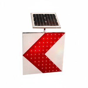 Señal de Tráfico Reflectante con Energía Solar T-33A 600 X 600 X 80mm, Señal de Flecha de Dirección para Curvas Peligrosas para Carreteras, Triángulo Solar - Product Image 2