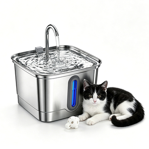 Durable Polished Stainless Steel Pet <b>Water</b> Feeder Efficient Filtration Home Pet <b>Water</b> Dispenser - Product Image 1