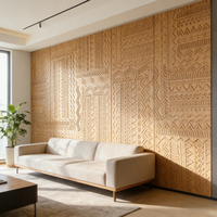 Panneaux muraux décoratifs en bois gravé modernes et imperméables, texture 3D, lambris pour cloisons de chambre à coucher - Vente en gros