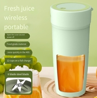 Harga Pabrik China 380ml PP+ABS Enam Bilah OEM Warna USB Baterai 1300mAh Mini Juicer untuk Peralatan Rumah Tangga dengan Sampel Gratis