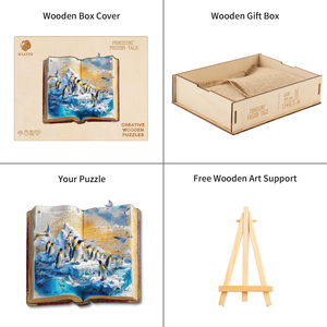 ตัวต่อจิ๊กซอว์ไม้รูปทรงแปลกตา Penguin Frozen Tale, ตัวต่อรูปสัตว์รูปทรงหนังสือ - Product Image 6