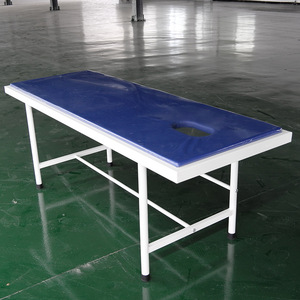 Lit d'examen Xin Yuchen YC-F02 en acier inoxydable bleu foncé, lit d'allaitement manuel à usage médical - Product Image 3