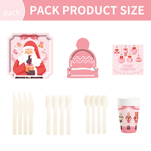 DAMAI - Nuevos Artículos para Fiestas de Navidad, Molde para Sombrero de Papá Noel, Platos de Papel para Postres, Vasos y Servilletas para Fiestas de Navidad - Product Image 2