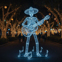 Decoración de Farolillos Grandes Personalizados para el Día de Muertos en México, Uso Interior/Exterior, Espectáculo de Luces para Parques Temáticos