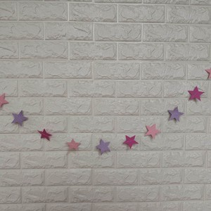 Guirlandes de papier en forme d'étoiles roses et bleues réutilisables pour décorations de fête d'anniversaire, accessoires de mise en scène intérieure, vente en gros - Product Image 1