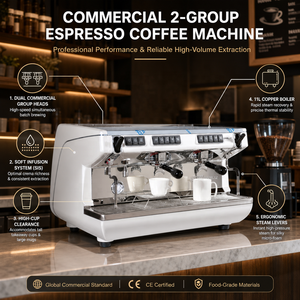 เครื่องชงกาแฟ Nuova APPPIA Life Commercial กึ่งอัตโนมัติ แบบสองหัว รุ่น High Cup 111~240V รับประกันหนึ่งปี - Product Image 4