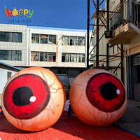 Modèle géant gonflable d'œil sanglant, sculpture d'œil effrayante à gonfler pour Halloween, maison hantée et décoration sur le thème de l'horreur