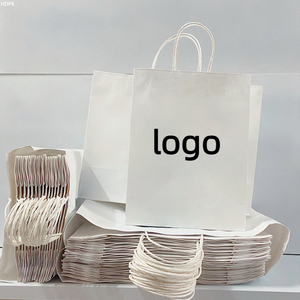 Wholesale White Kraft Paper <strong>Bags</strong> Customised Shoe and Clothing Outer Packaging <strong>Bags</strong> with Your Own Badge - Product Image 1