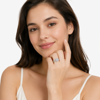 Ensemble de bagues de fiançailles et de mariage en moissanite de luxe Moyu Jewelry - Argent sterling 925, bijoux de mariée en moissanite pour femmes