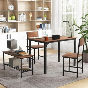 ชุดโต๊ะอาหารขายส่งสำหรับพื้นที่ขนาดเล็ก โต๊ะครัว 2 เก้าอี้ และม้านั่ง สำหรับใช้ในบ้าน บาร์ อพาร์ทเมนต์ ครัว และผับ รุ่น TC0136B - Product Image 2